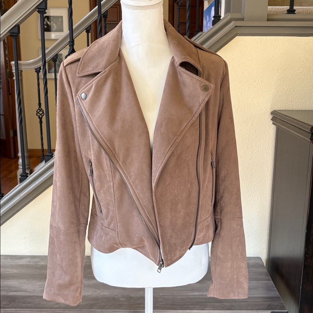 BB Dakota by Steve Madden Beige Faux Suede Moto Jacket Size Small